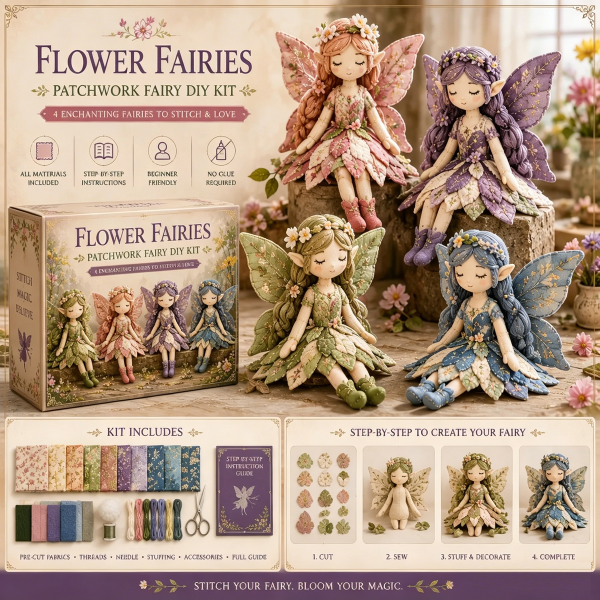 4-Piece Fairy Patchwork DIY Kit